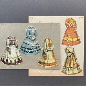 Vintage | Collection of 5 paper doll dresses.